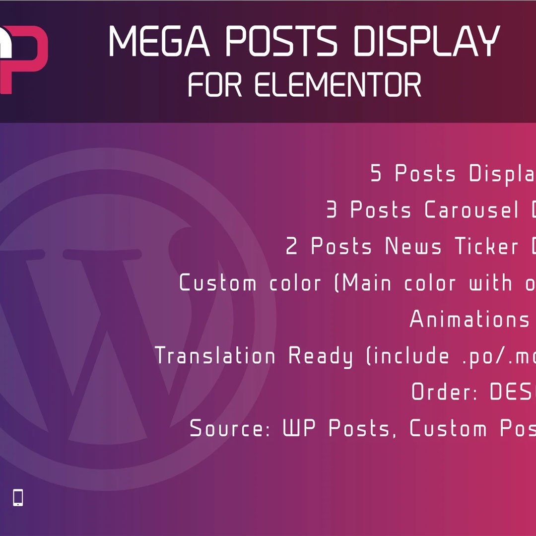 Mega Posts Display for Elementor Wordpress Plugin