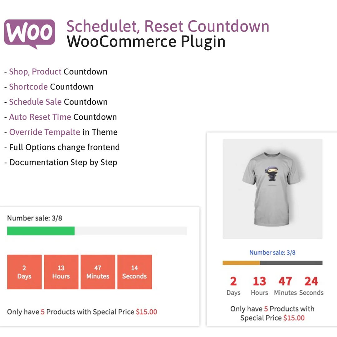 Schedule, Reset Countdown Plugin WooCommerce WooCP