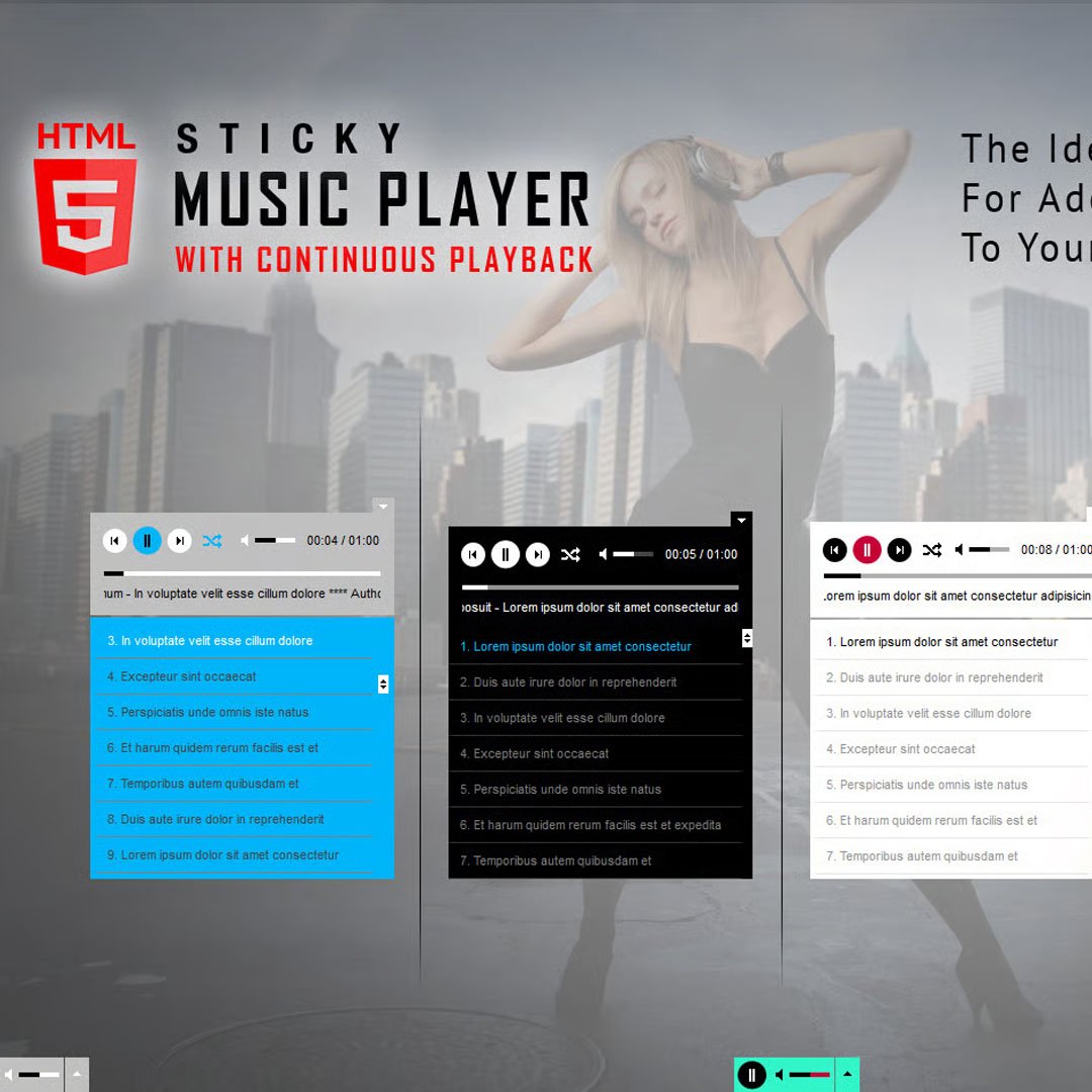 Sticky HTML5 Music Player WordPress Plugin